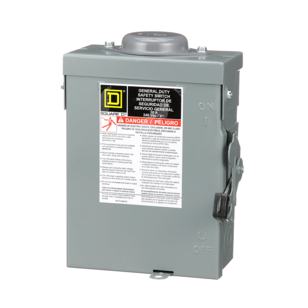 D221NRB Square D Series E Disconnect  240V ACV 30A Fusible Switch - Essential Electric Supply