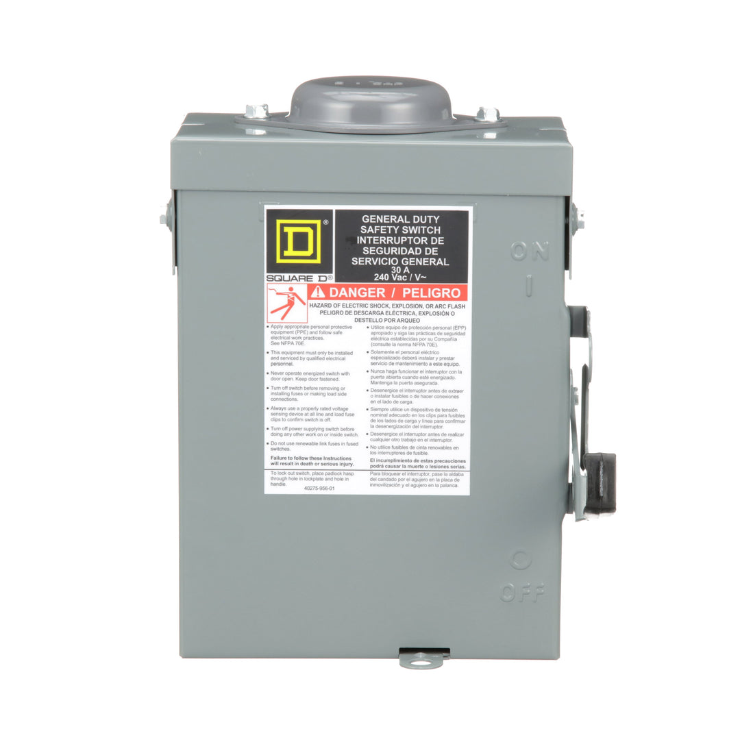 D221NRB Square D Series E Disconnect  240V ACV 30A Fusible Switch - Essential Electric Supply