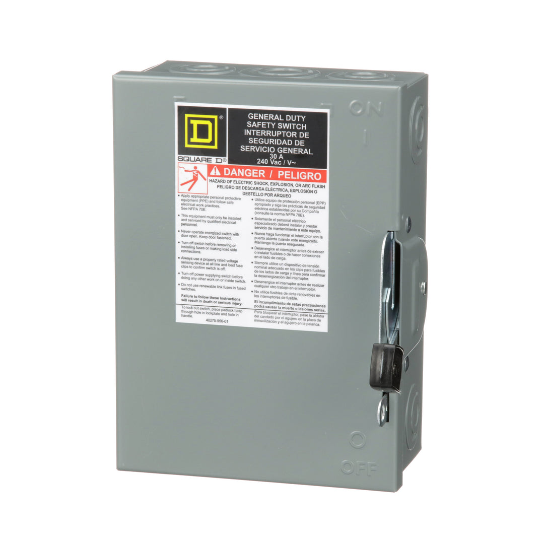D221N Square D Series E Disconnect  240V ACV 30A Fusible Switch - Essential Electric Supply