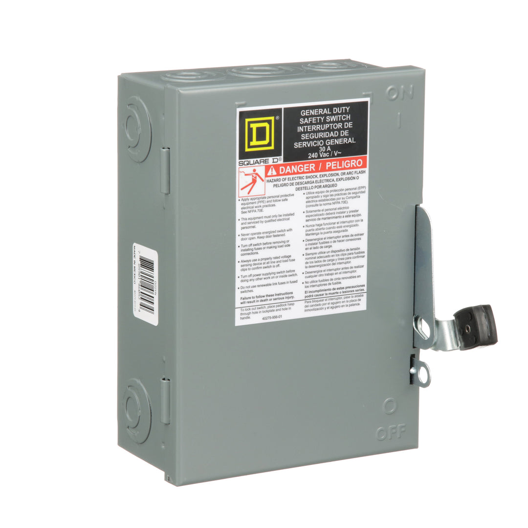 D221N Square D Series E Disconnect  240V ACV 30A Fusible Switch - Essential Electric Supply