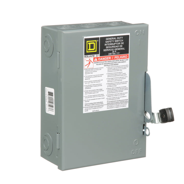 Square D D321N - Fusible Disconnect Switch 30A @ 240V AC (100kA AIC Rating)