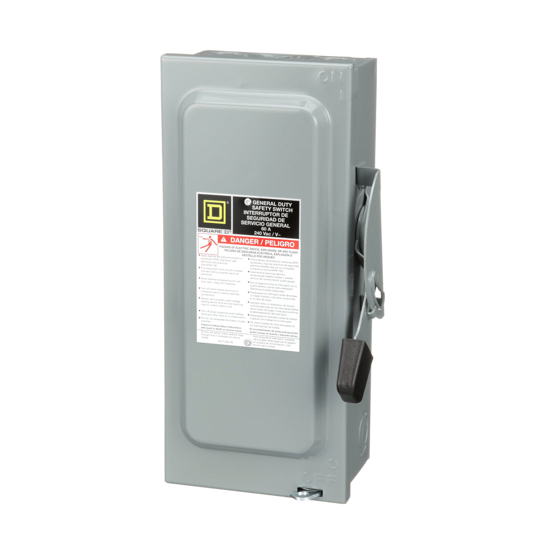 Square D D322N - Fusible Disconnect Switch 60A@240V (100kA AIC, 3-Pole)