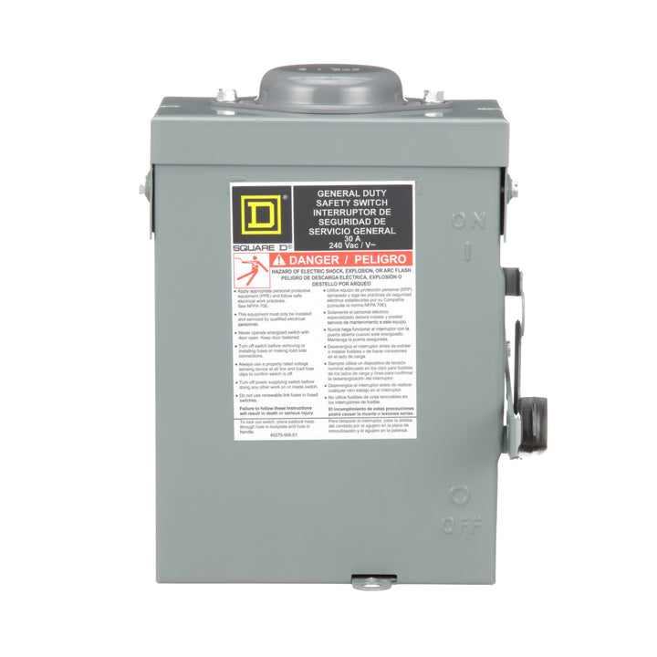 DU221RB Square D Series E Disconnect  240V ACV 30A Non-Fusible Switch - Essential Electric Supply