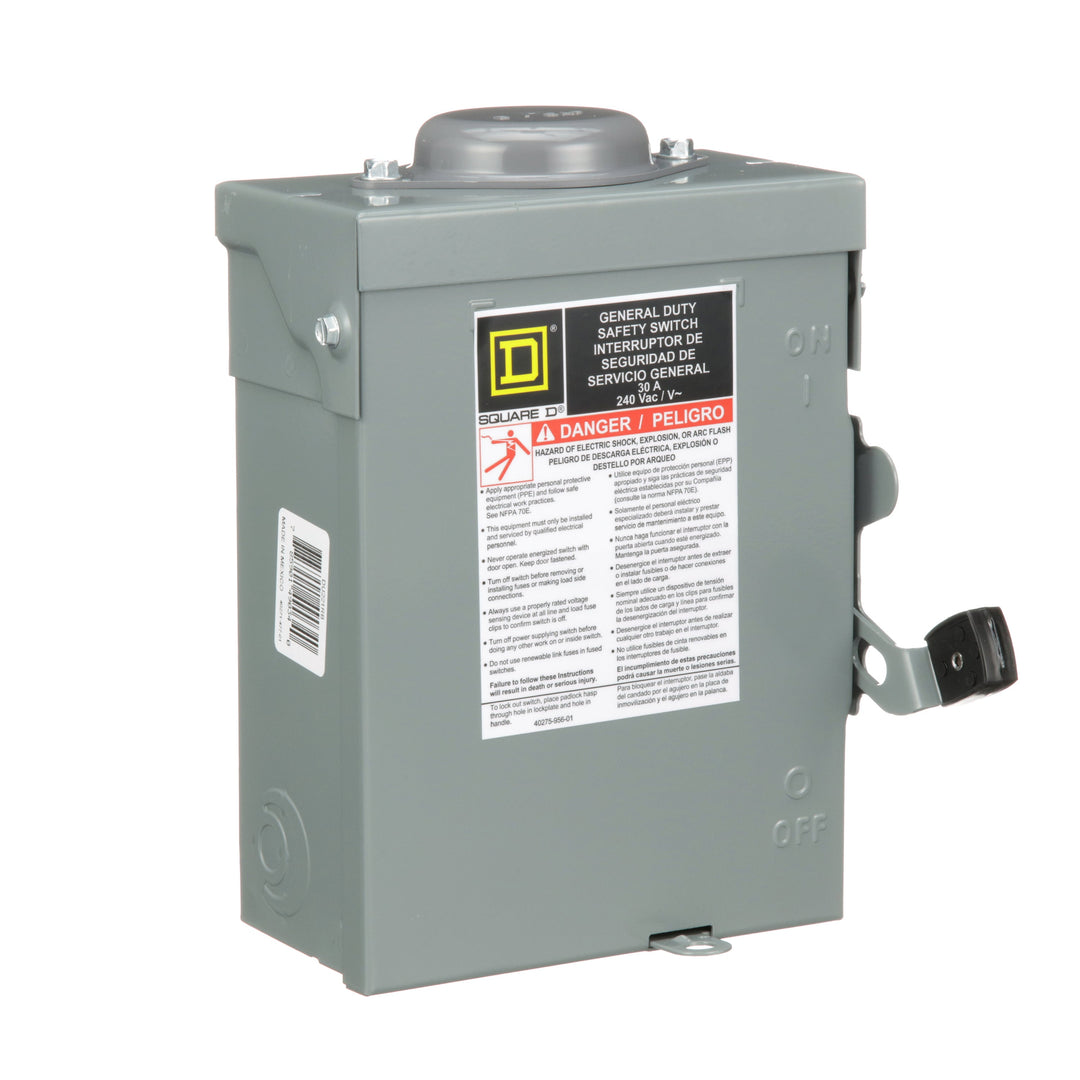 DU221RB Square D Series E Disconnect  240V ACV 30A Non-Fusible Switch - Essential Electric Supply