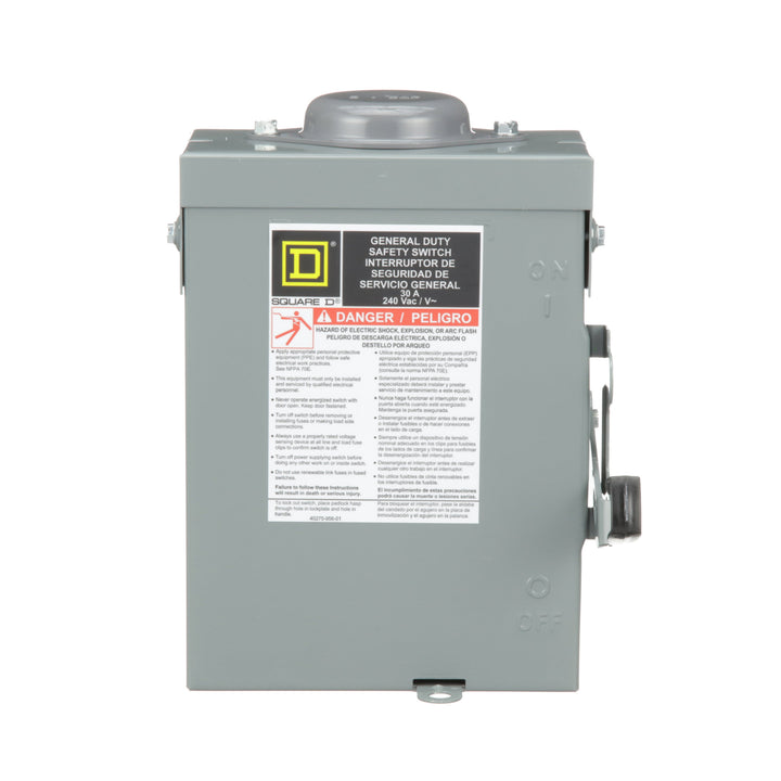 Square D DU321RB - Non-Fusible Disconnect Switch 30A 240V AC (3-Pole, 100kA AIC)