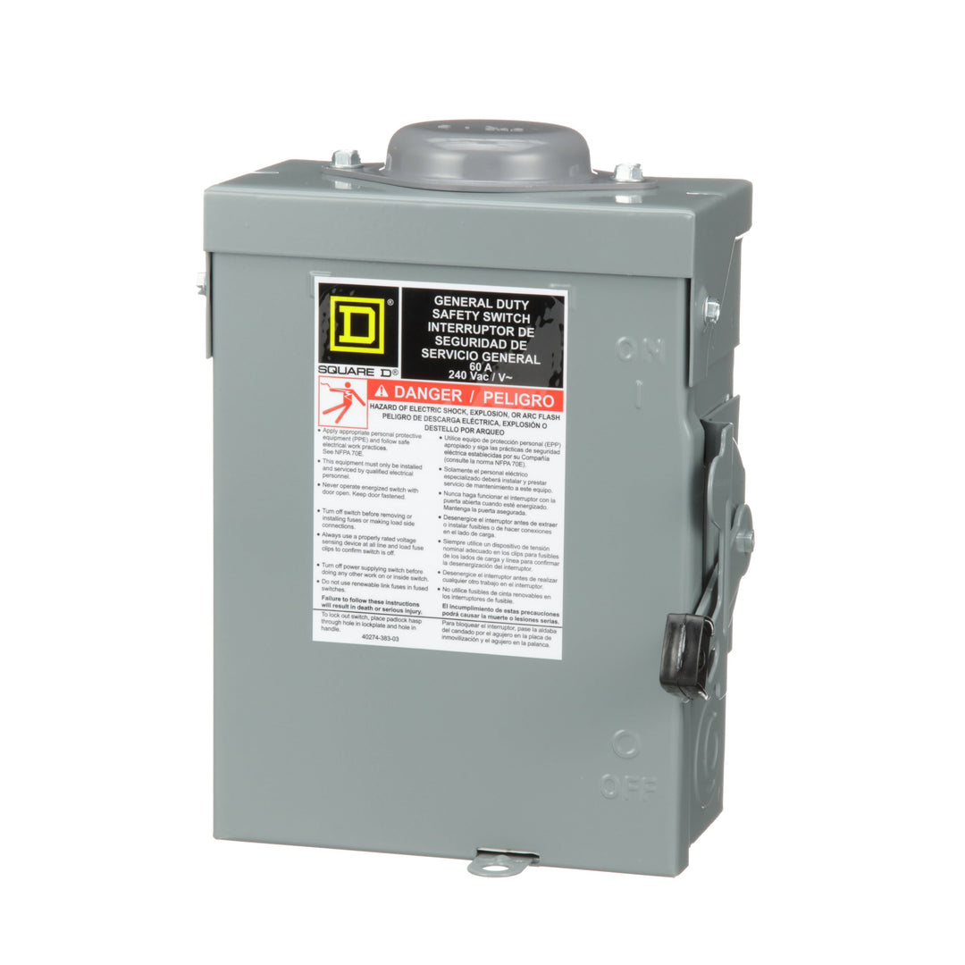 DU322RB Square D Series E Disconnect  240V ACV 60A  Switch - Essential Electric Supply