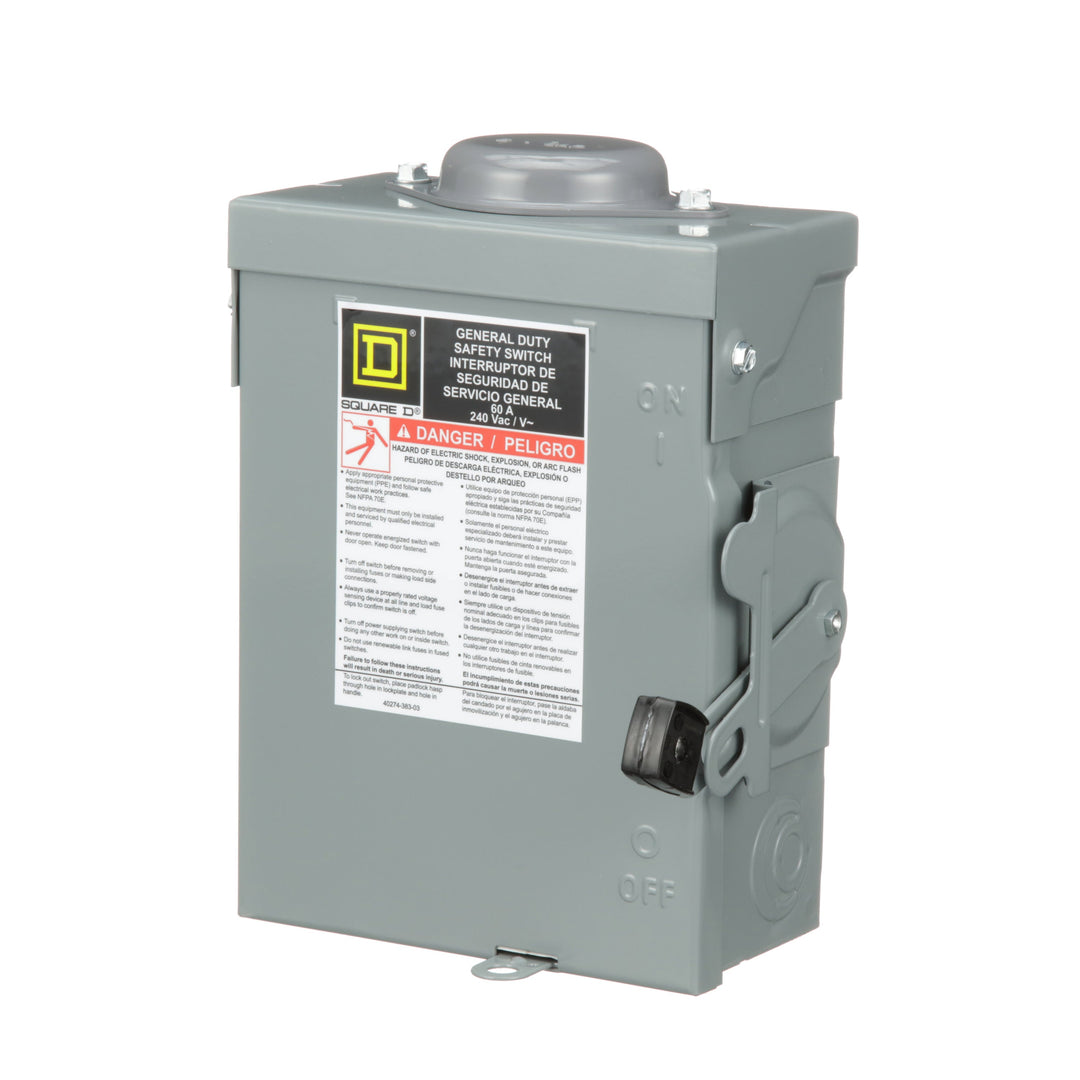 DU322RB Square D Series E Disconnect  240V ACV 60A  Switch - Essential Electric Supply