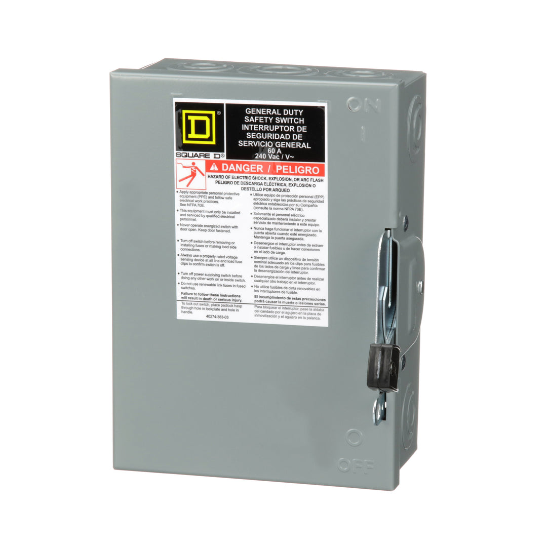 DU322 Square D Series E Disconnect  240V ACV 60A Non-Fusible Switch - Essential Electric Supply