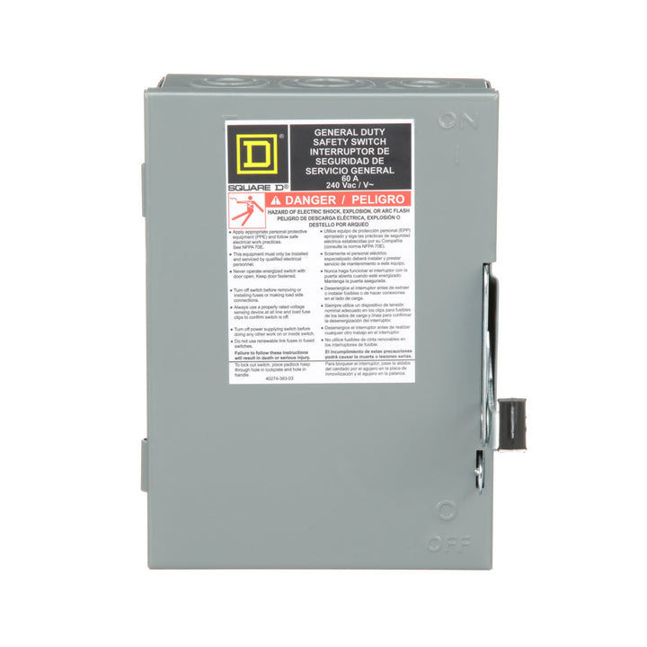DU322 Square D Series E Disconnect  240V ACV 60A Non-Fusible Switch - Essential Electric Supply