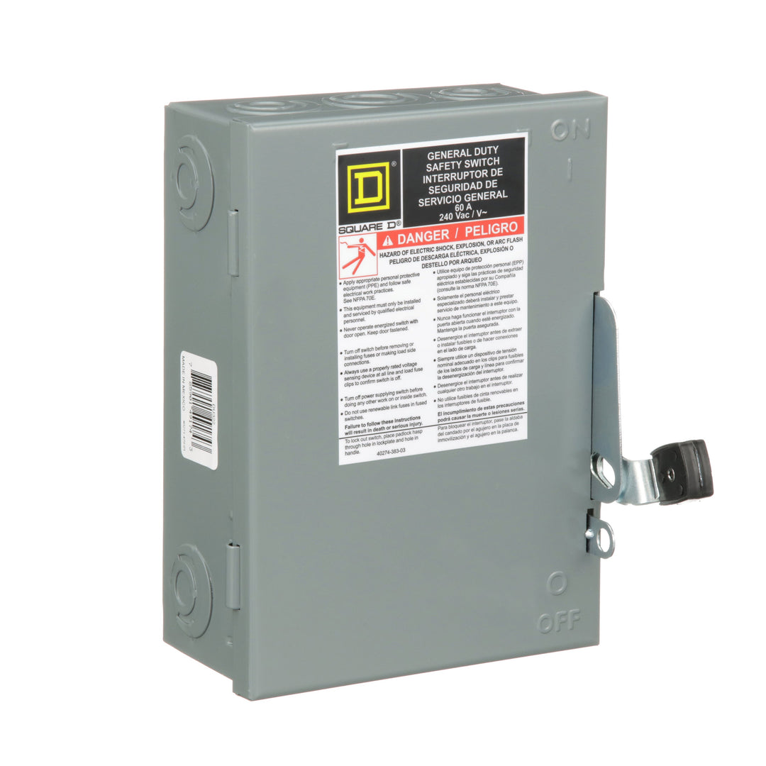 DU322 Square D Series E Disconnect  240V ACV 60A Non-Fusible Switch - Essential Electric Supply