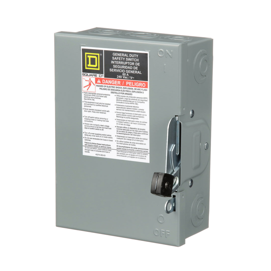DU322 Square D Series E Disconnect  240V ACV 60A Non-Fusible Switch - Essential Electric Supply