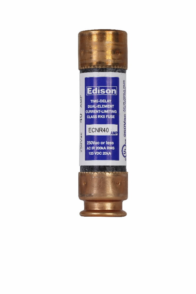 Edison, Cooper Bussmann ECNR40 Low Voltage ECNR Series 250V 40A Fuse - Essential Electric Supply