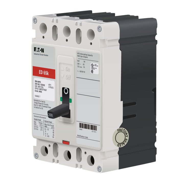 Cutler Hammer ED3125 - 3-Pole Molded Case Breaker 125A 240V