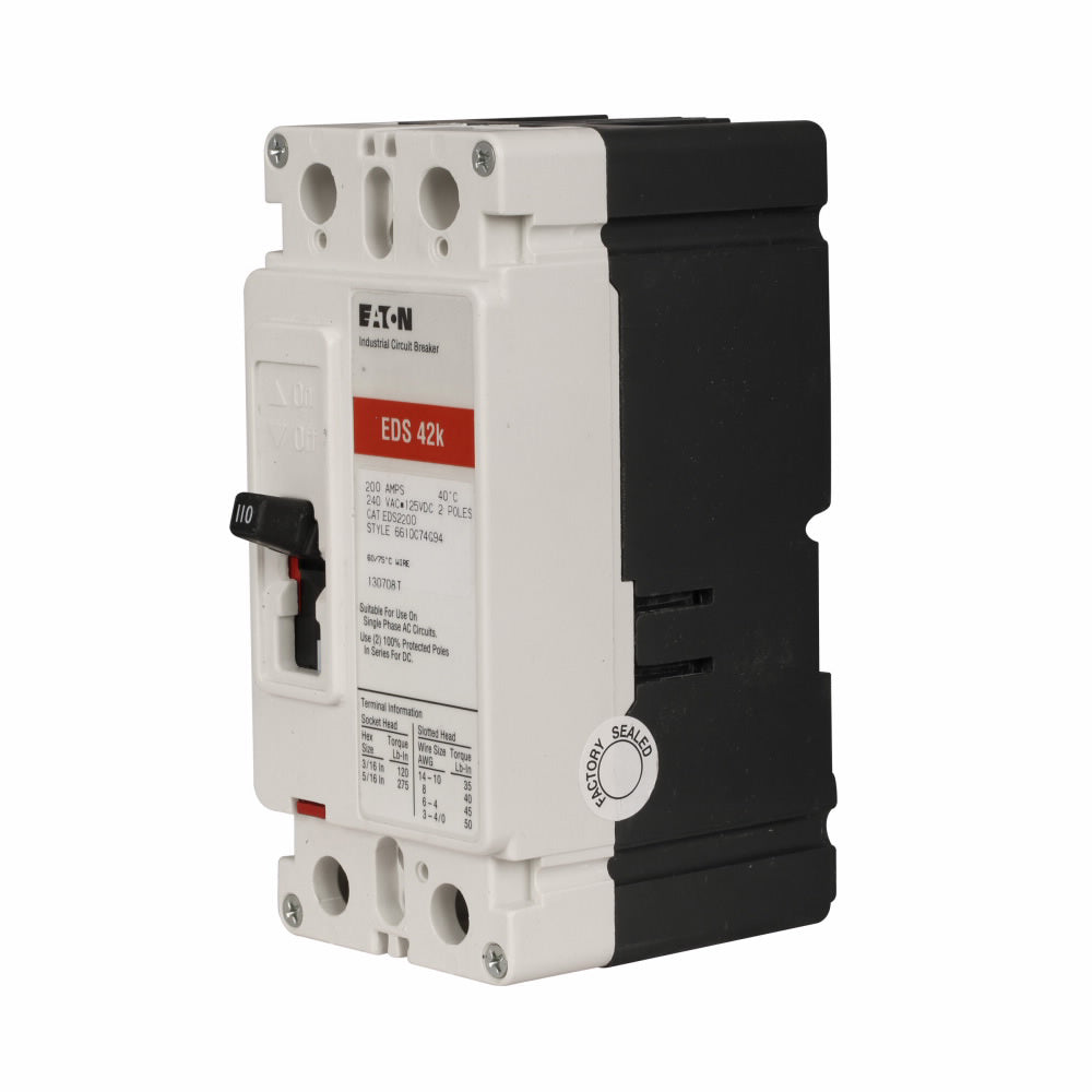 Cutler Hammer EDS2200 - Molded Case Circuit Breaker 200A 2P (42kA AIC)