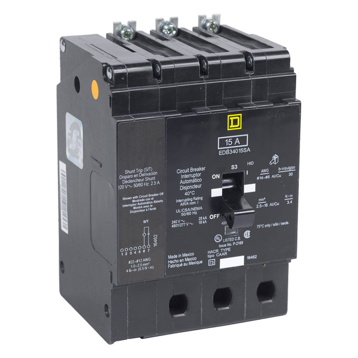 Square D EGB34015SA - Molded Case Circuit Breaker 15A 480V