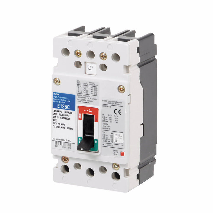 Cutler Hammer EGE3045FFG - 3-Pole Circuit Breaker 45A 600V