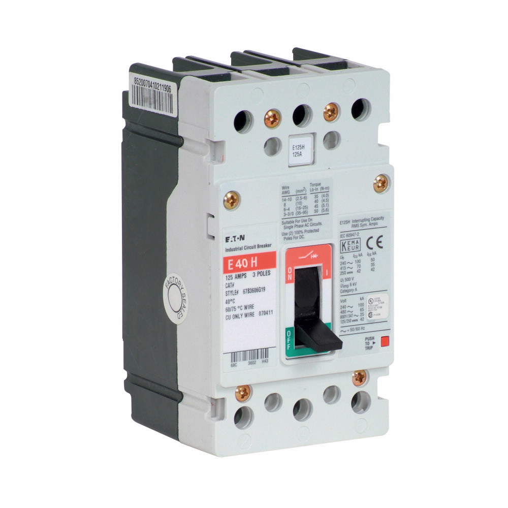 Cutler Hammer EGH3040FFB - Molded Case Circuit Breaker 40A 600V 3P
