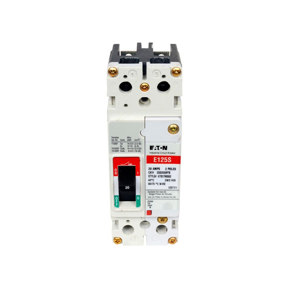 Cutler Hammer EGS2020FFB - Molded Case Circuit Breaker 20A 600V 2-Pole