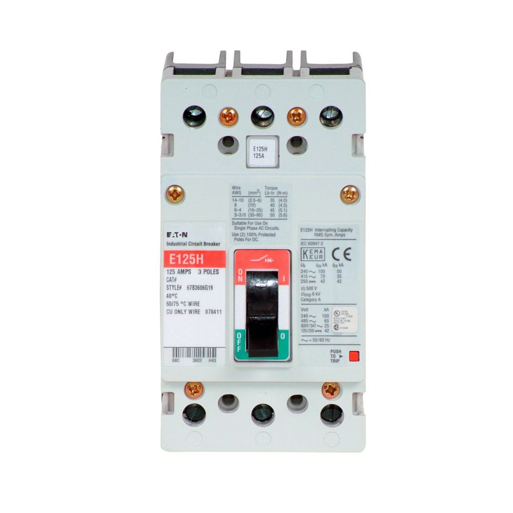 Cutler Hammer EGS3015FFG - Molded Case Circuit Breaker 15A 600V 3P