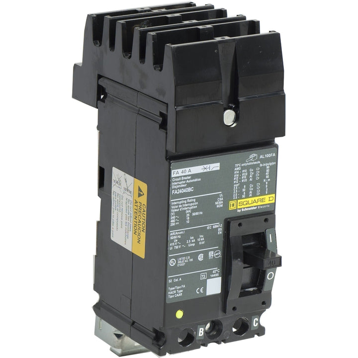 Square D FA24040BC - Molded Case Circuit Breaker, 40A 480V 2-Pole