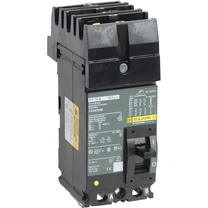 Square D FA24070AB - 70A Molded Case Breaker (480V, 18kA AIC)