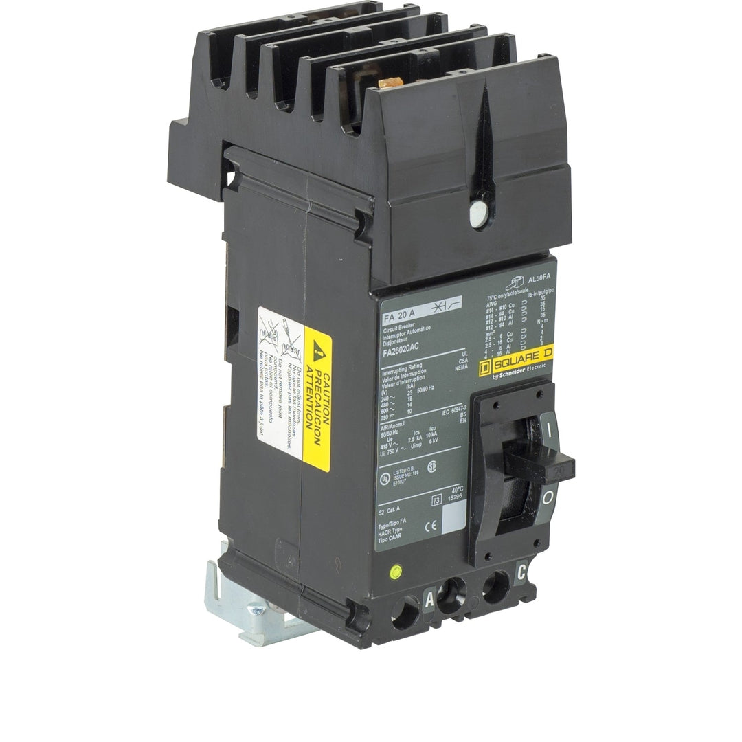 Square D FA26020AC - Molded Case Circuit Breaker, 20A 600V 2-Pole