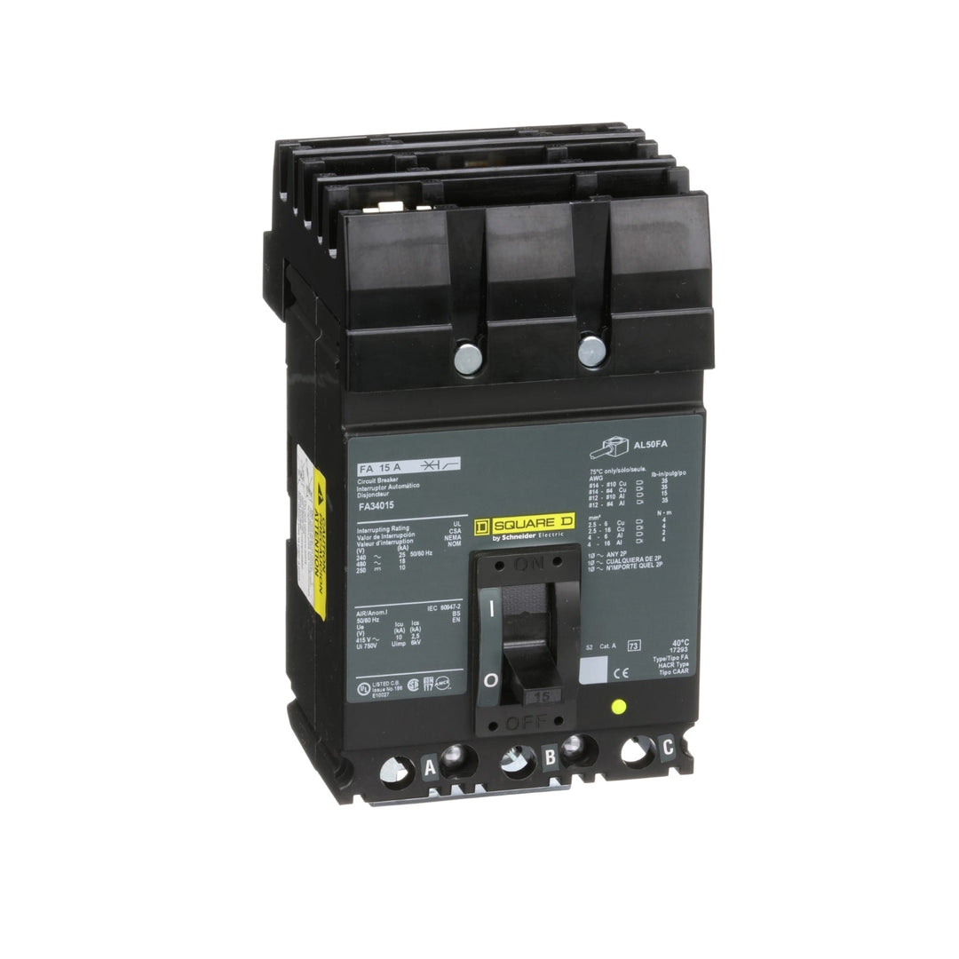 Square D FA34015 - Molded Case Circuit Breaker 15A 480V 3P