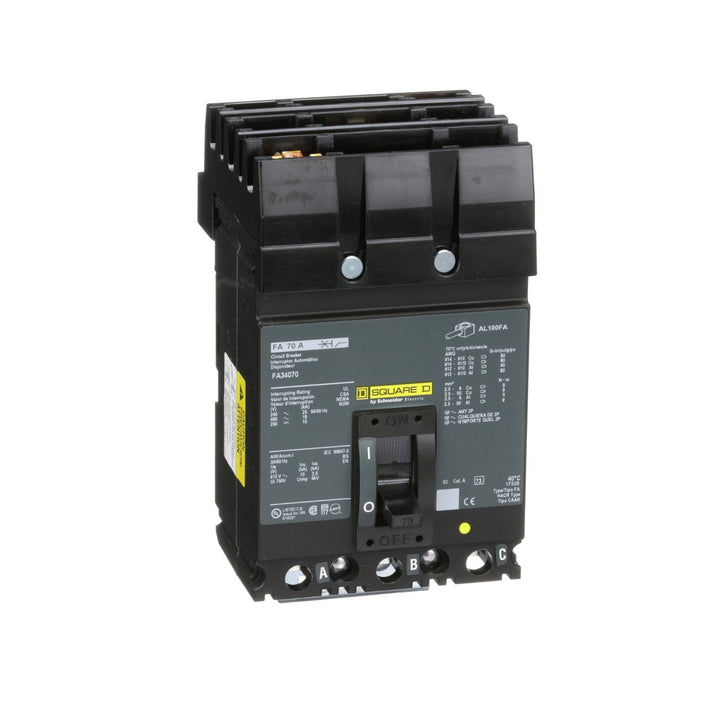 Square D FA34070 - Molded Case Circuit Breaker, 70A 480V 3P