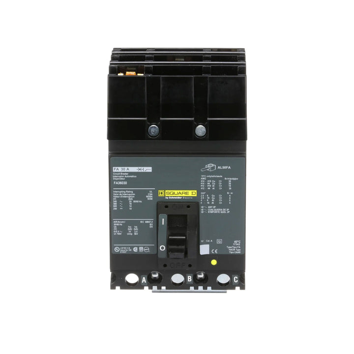 Square D FA36030 - 30A 3-Pole Circuit Breaker (600V, 18kA AIC)