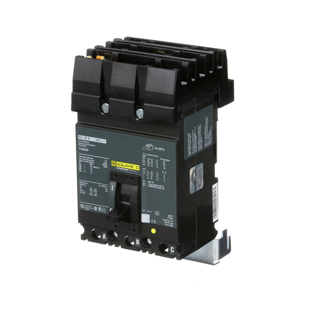 Square D FA36030 - 30A 3-Pole Circuit Breaker (600V, 18kA AIC)
