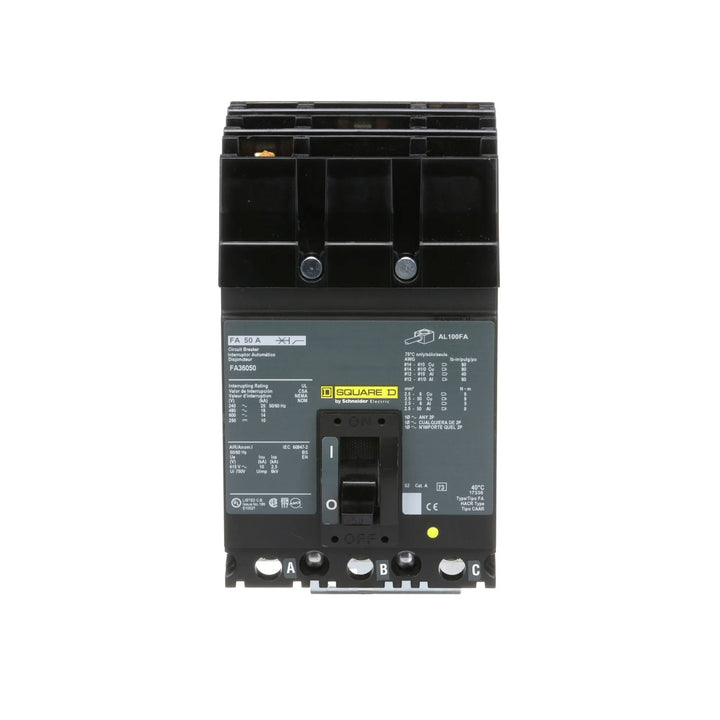 Square D FA36050 - 50A 3-Pole Molded Case Circuit Breaker