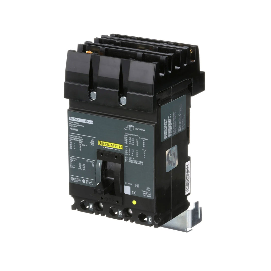 Square D FA36050 - 50A 3-Pole Molded Case Circuit Breaker