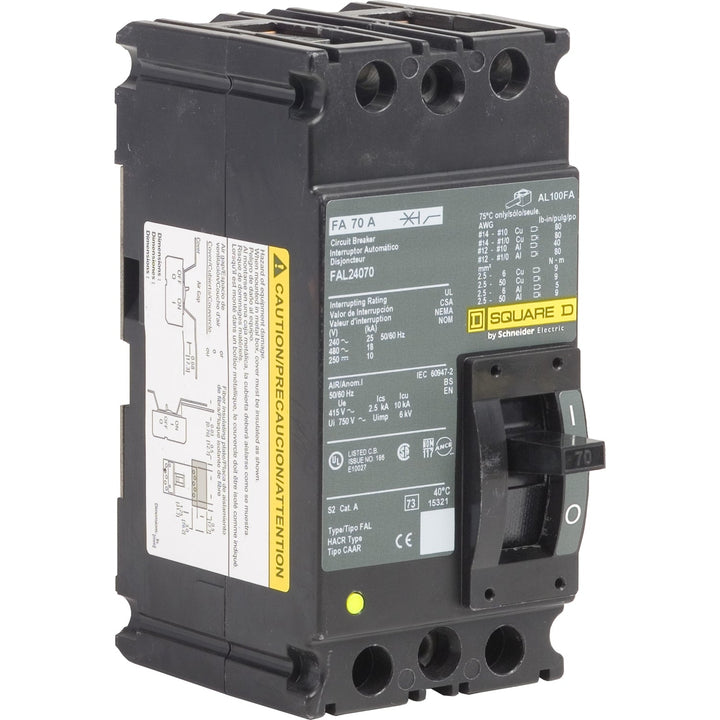 Square D FAL24070 - Molded Case Circuit Breaker 70A 480V 2-Pole
