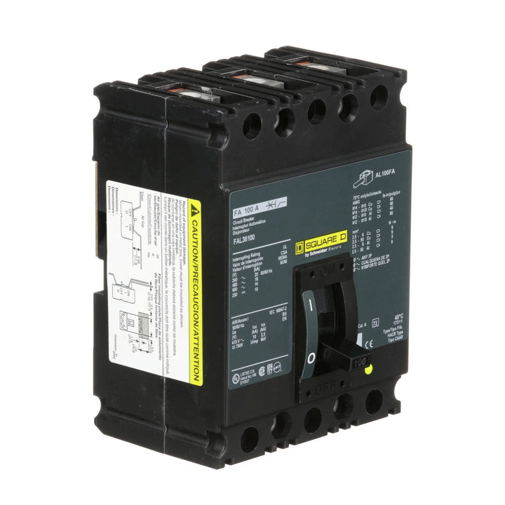 Square D FAL36100 - Molded Case Circuit Breaker, 100A 600V 3P