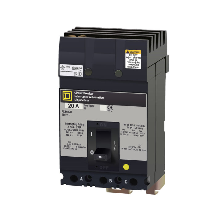 Square D FC34020 - Molded Case Circuit Breaker, 20A 480V 3P