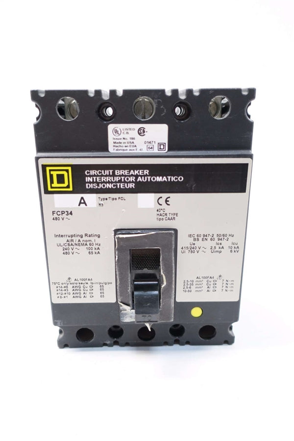 Square D FCP34080MT - Molded Case 80A 480VAC 3-Pole