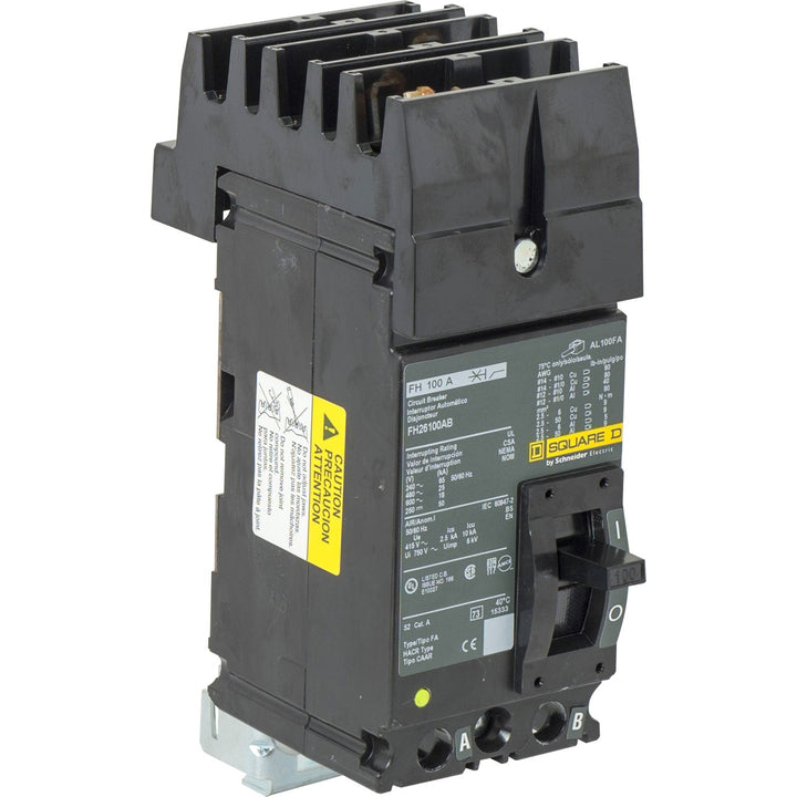 Square D FH26100AB - Molded Case Circuit Breaker, 100A 600V 2-Pole