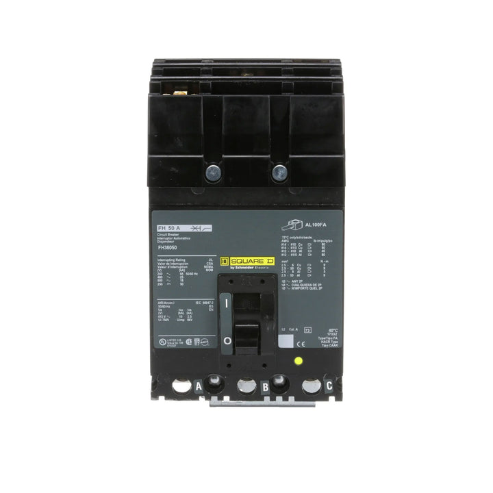 Square D FH36050 - 50A 3-Pole Molded Case Circuit Breaker