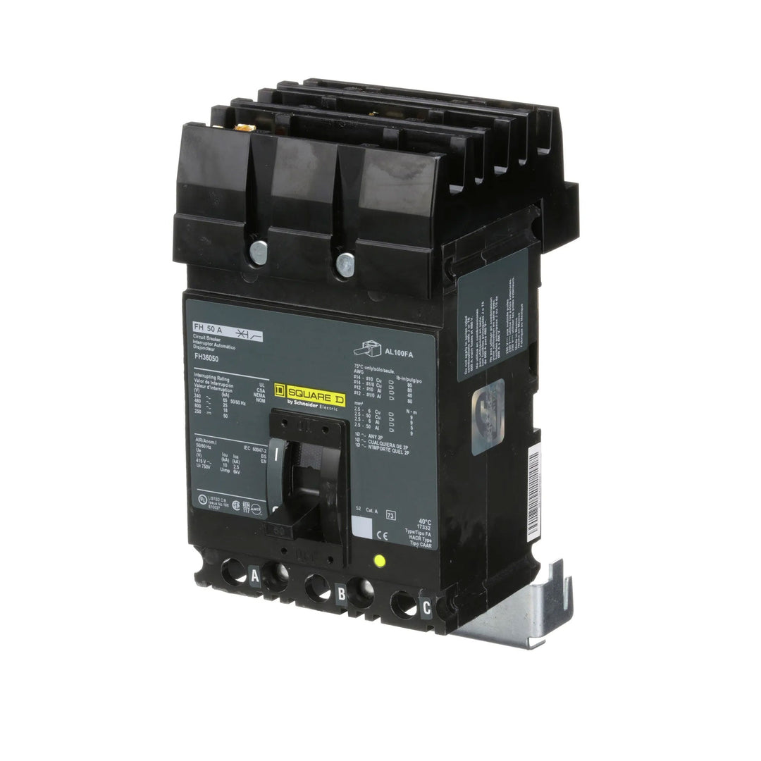 Square D FH36050 - 50A 3-Pole Molded Case Circuit Breaker