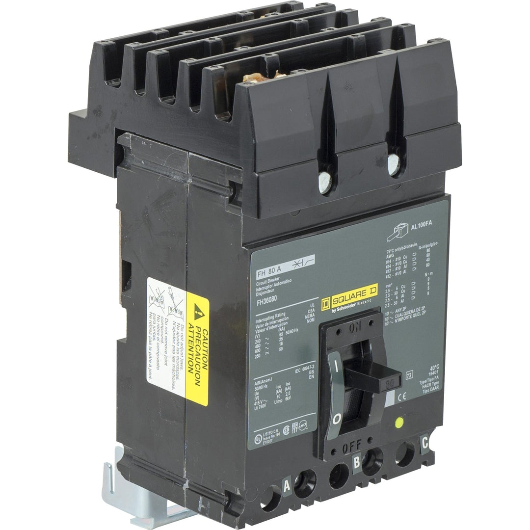 Square D FH36090 - Molded Case Circuit Breaker 90A 600V 3-Pole