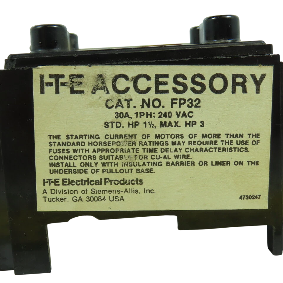 ITE FP32 - Fast-Acting Fuse Block 600V AC/32A (UL/CSA Certified)