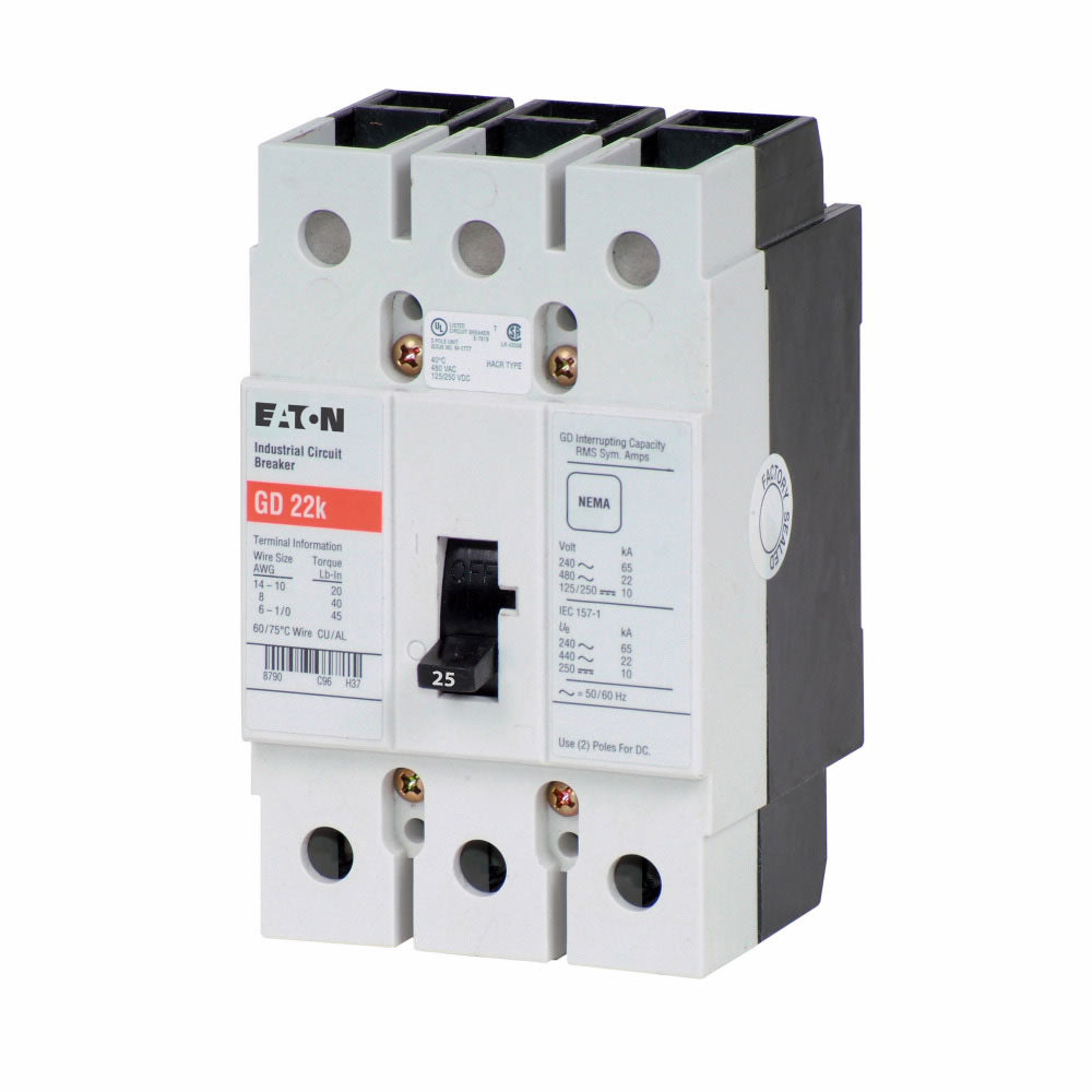 Eaton GD3025 - Molded Case Circuit Breaker 25A 480V 3P