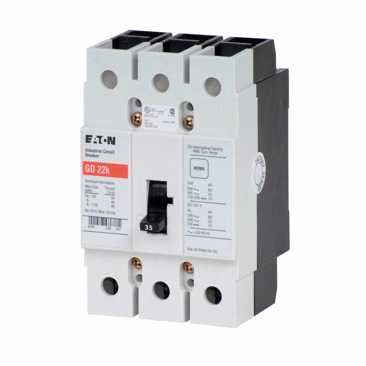 Cutler Hammer GD3035 - Molded Case Circuit Breaker, 35A 3P 480V