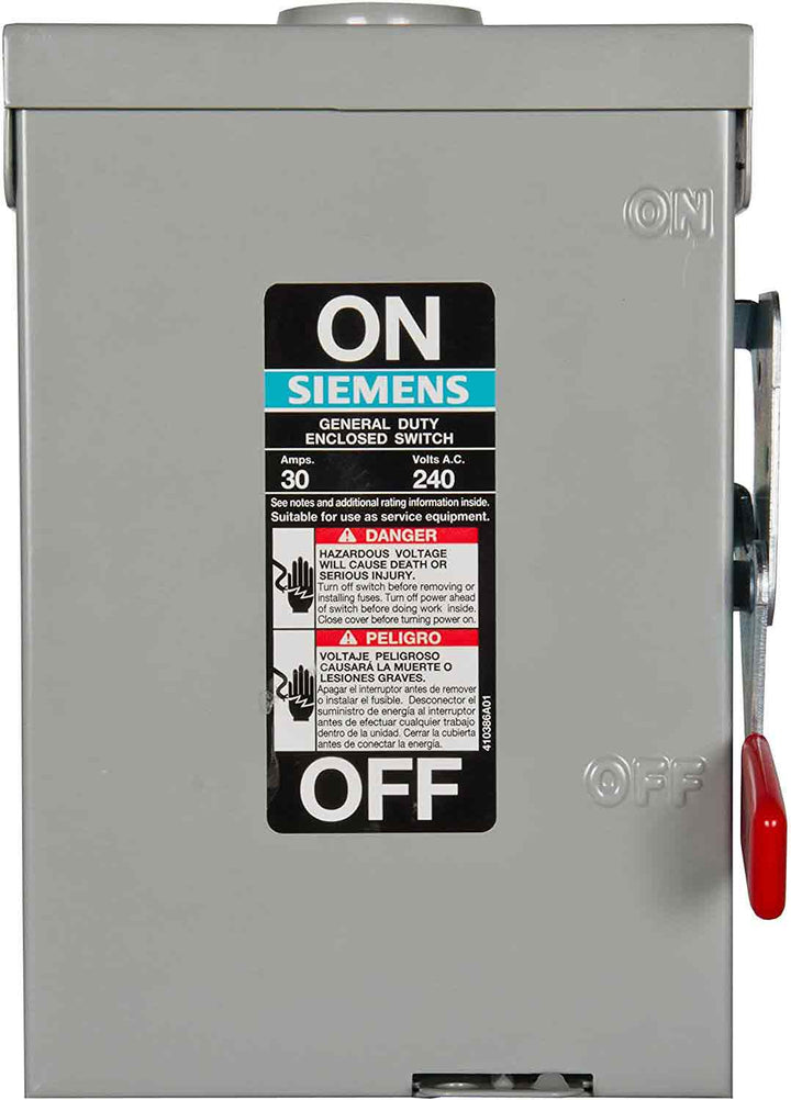 Siemens GF221NR - Fusible Disconnect 30A 240V (NEMA 3R)