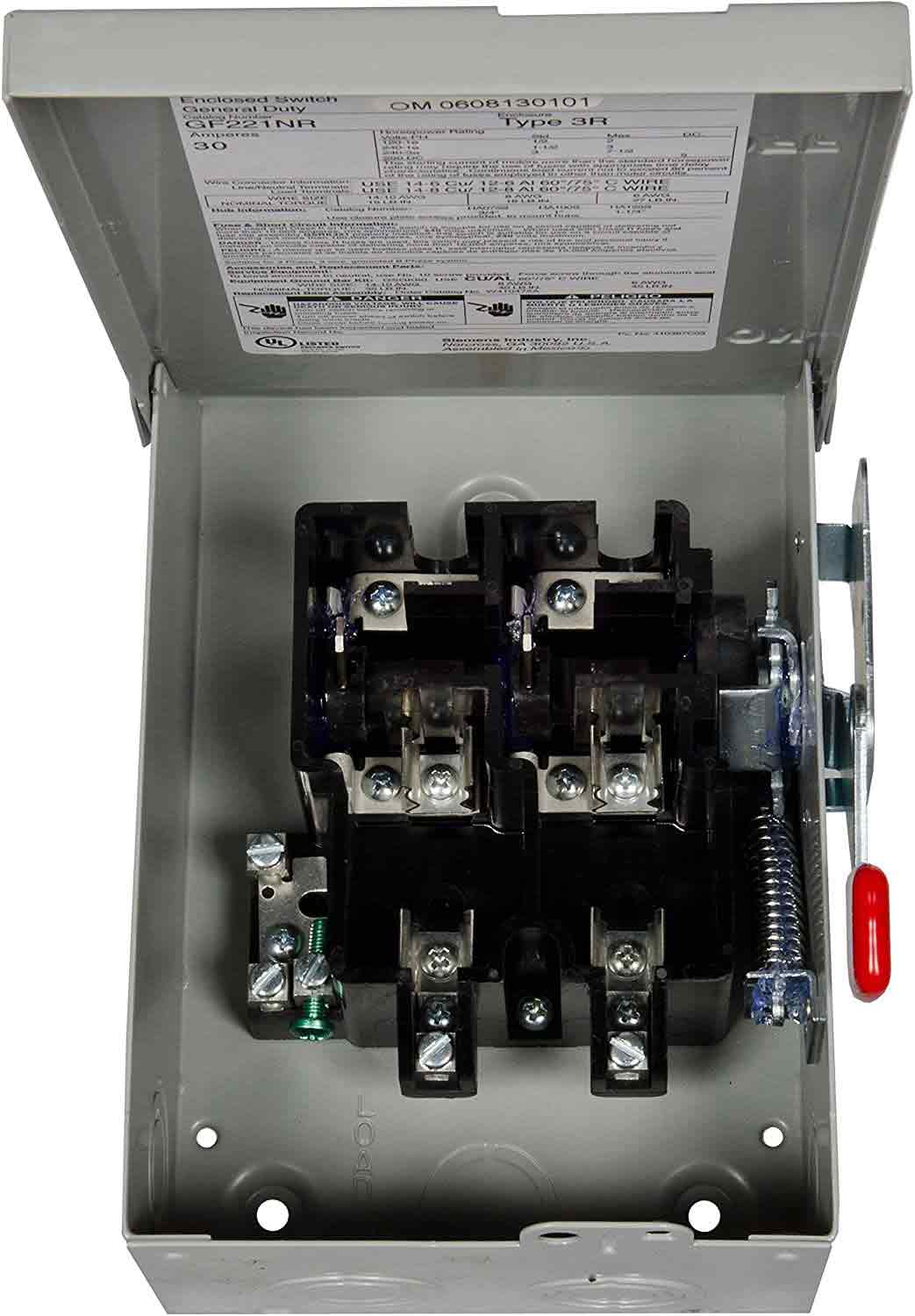 Siemens GF221NR - Fusible Disconnect 30A 240V (NEMA 3R)