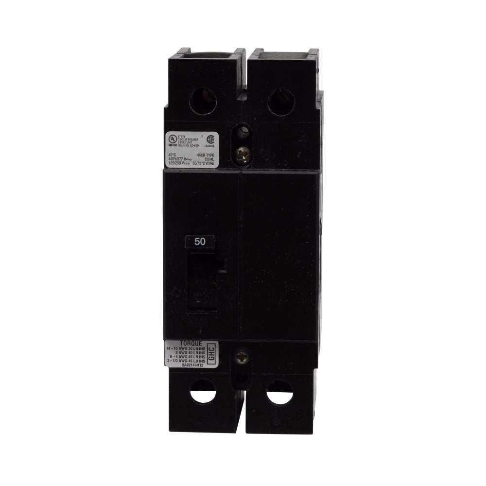 Cutler Hammer GHC2050 - Molded Case Circuit Breaker, 50A 2-Pole
