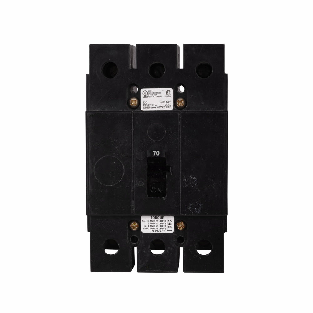 Cutler Hammer GHC3070 - 70A Molded Case Breaker (480V, 3P)