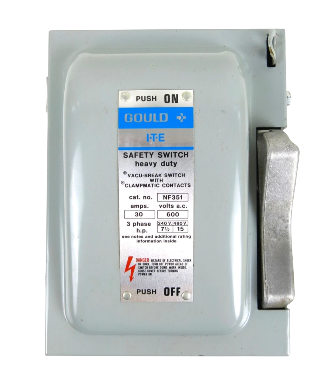 Gould NF351 - Non-Fusible Safety Switch 30A 600V (200kA AIC)