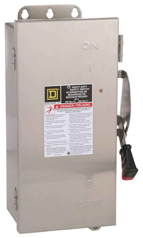 Schneider Electric H222DS - Fusible Disconnect Switch 60A@240V (200kA AIC, NEMA 4X)
