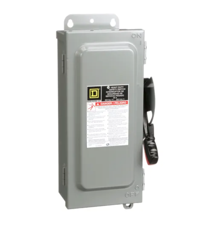 Square D H361A - Fusible Disconnect Switch 600V/30A (200kA AIC, NEMA 12K)